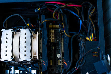 Mining from two video cards. Open system unitの写真素材