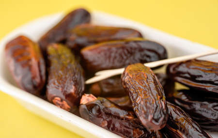 Ripe dried dates in packagingの写真素材