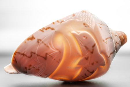 Beautiful sea shell on a white backgroundの写真素材