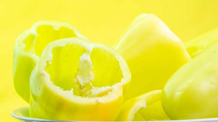 Prepared peppers for stuffing with meatの写真素材