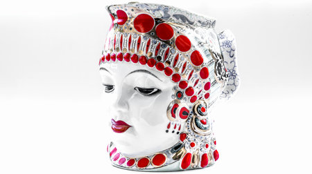 Beautiful vase on a white backgroundの写真素材