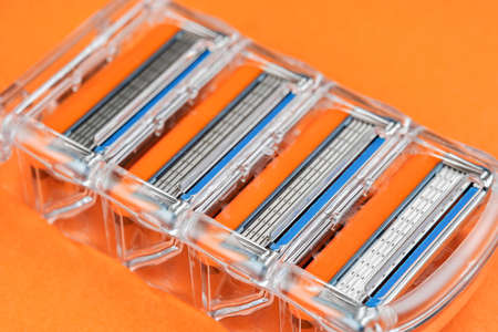 Cassette with replaceable shaving blades in itの写真素材
