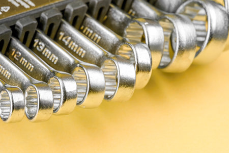 Metal wrenches of different diametersの写真素材