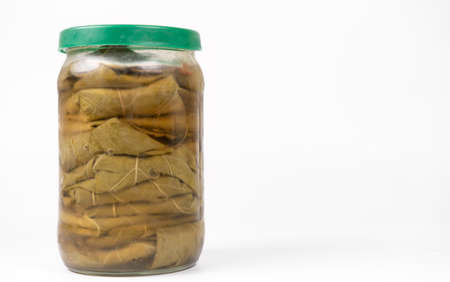 Vine leaves closed in a jarの写真素材