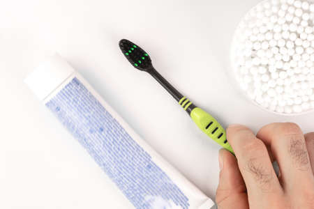 Toothbrush on white backgroundの写真素材