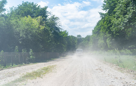 Dust in the air from a passing carの写真素材