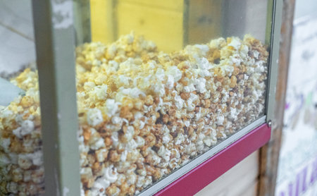 Popcorn for sale on the streetの写真素材