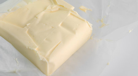 Butter on a white backgroundの写真素材