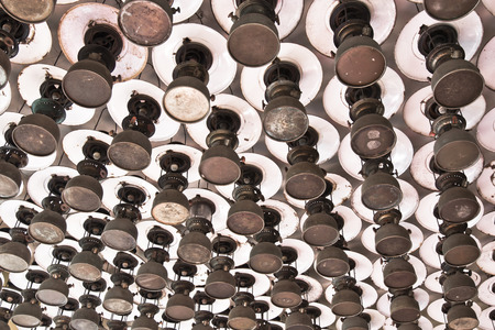 Storm lanterns decorated in houseの写真素材