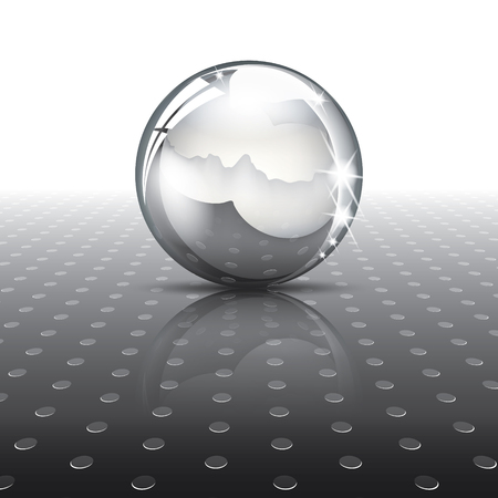 Metal ball on textureのイラスト素材