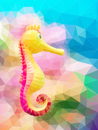 Polygon seahorseのイラスト素材
