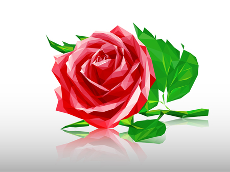 Red polygon roseのイラスト素材