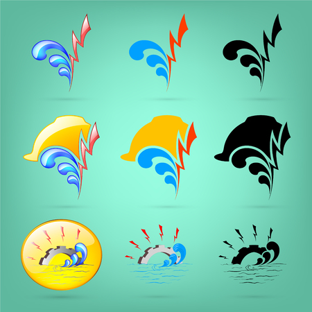 Water supply and Electric city's logoのイラスト素材