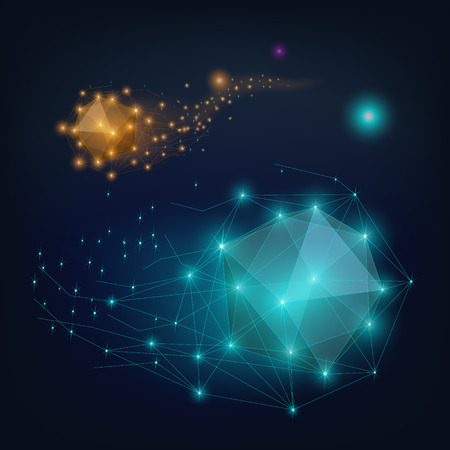 Polygon star in dark universe.のイラスト素材