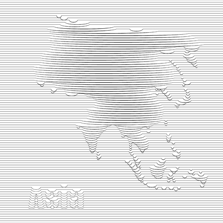 Abstract line of Asia map on vector graphic art.のイラスト素材