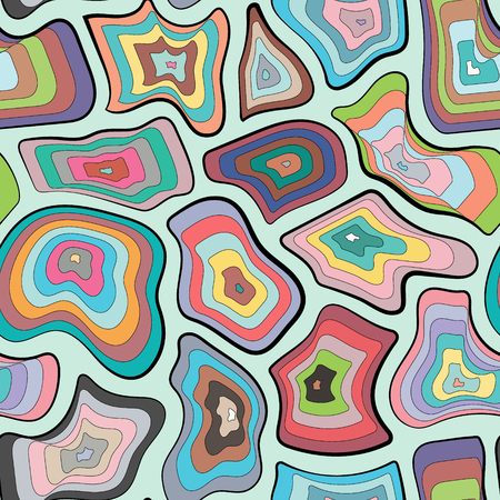 Abstract seamless pattern, with color concentric stripe pattern.のイラスト素材