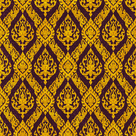 Thai floral motif of the figure of deva, seamless background.のイラスト素材