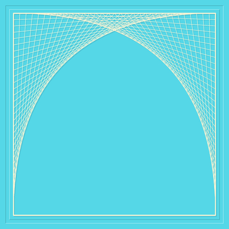 Geometric line element on blue background.のイラスト素材