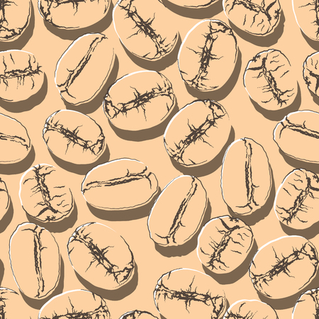 Coffee seed seamless background.のイラスト素材