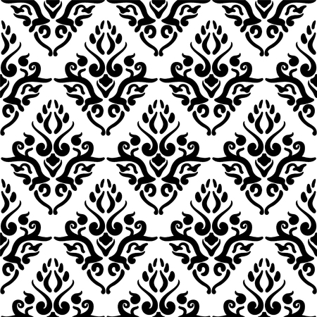 Victorian art floral seamless pattern. Vintage background, vector illustration, Victorian ornament.のイラスト素材