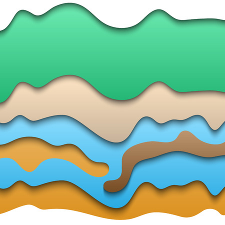 Abstract layered paper cutting with many colours.のイラスト素材