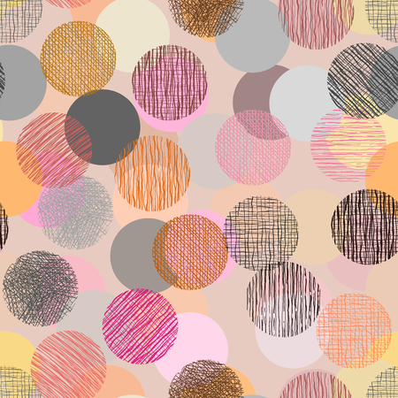 Color doodle in circle shape with seamless background.のイラスト素材