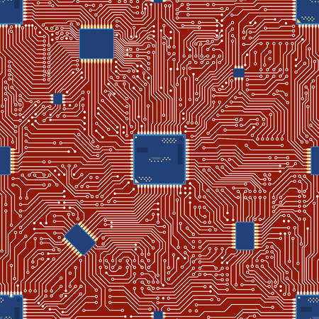 EPS vector motherboard abstract seamless background.のイラスト素材