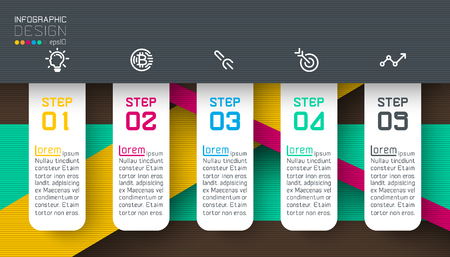 infographics on dark color layers abstract vector background.のイラスト素材