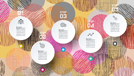 Infographics circle shape with abstract background.のイラスト素材