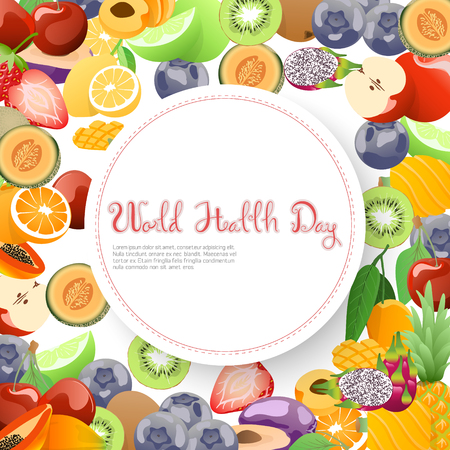Fruits collection for world health day.のイラスト素材