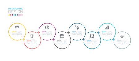 Circle label infographic with step by steps.のイラスト素材