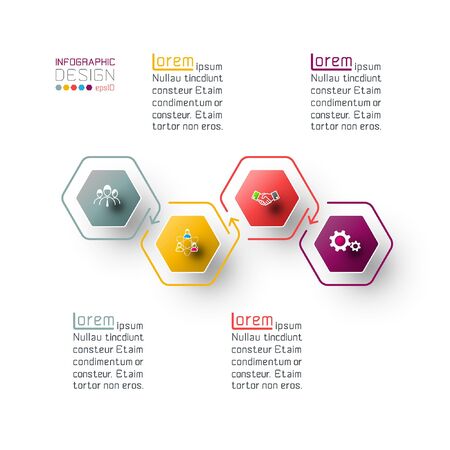 Hexagon inforgraphics on vector graphic art.のイラスト素材