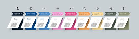 Vertical paper flat infographics with shadow.のイラスト素材