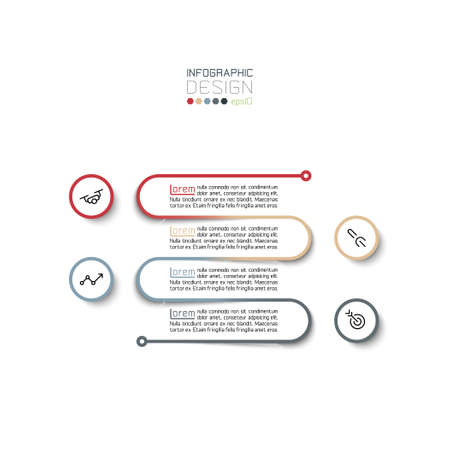 Design lines infographic can explain step of work, management, report, business, vector grap.のイラスト素材