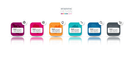 Vector box design explain to many job such as business, advertise, education, infographic design.のイラスト素材
