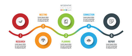 Timeline chart business infographic template.のイラスト素材