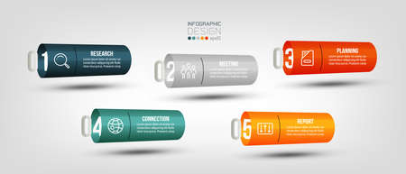 Infographic business template with step or option design.のイラスト素材