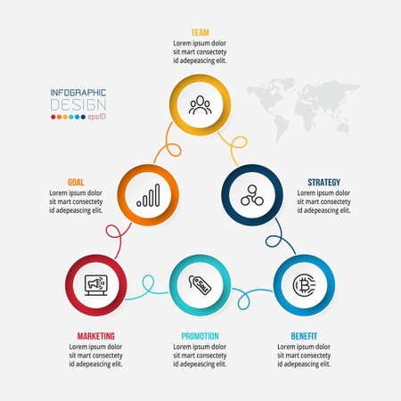 Pyramid business work flow infographic template.のイラスト素材