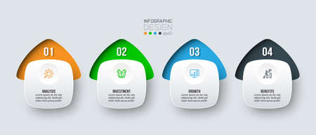 Infographic business template with step or option design.のイラスト素材