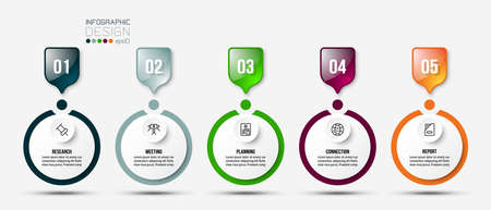 Business Infographic  template with step or option design.のイラスト素材