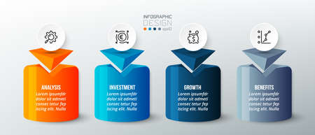 Business concept infographic template with option.のイラスト素材