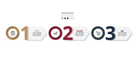 Business infographic  template with step or option design.