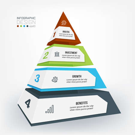 Business concept infographic template with pyramid.のイラスト素材
