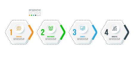 Business infographic  template with step or option design.のイラスト素材