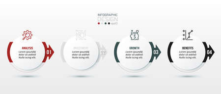 Business concept infographic template with step.のイラスト素材