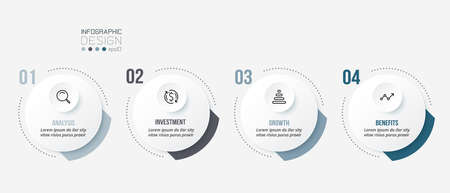 Business concept infographic template with step.のイラスト素材