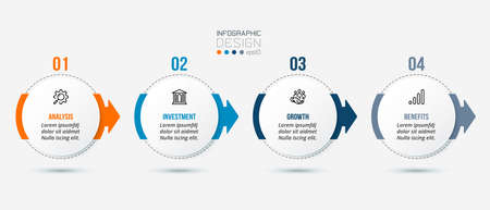 Business infographic  template with step or option design.のイラスト素材