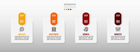 Infographic template business concept  with step.のイラスト素材