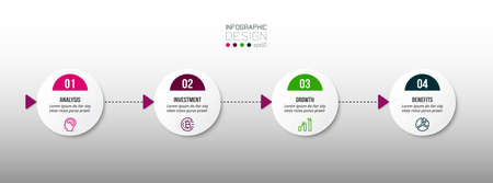 Timeline chart business infographic template.のイラスト素材