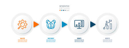 Timeline chart business infographic template.のイラスト素材